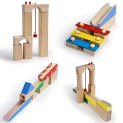 Calmado 200 Teilige Kugelbahn - Murmelbahn Set Aus Holz Für Kinder Inkl. Tasche + Anleitung -Spielzeug Förderung 28494975 03